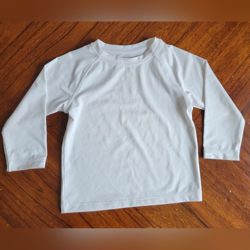 Swim Rash Guard Size 18 Months White Long Sleeve